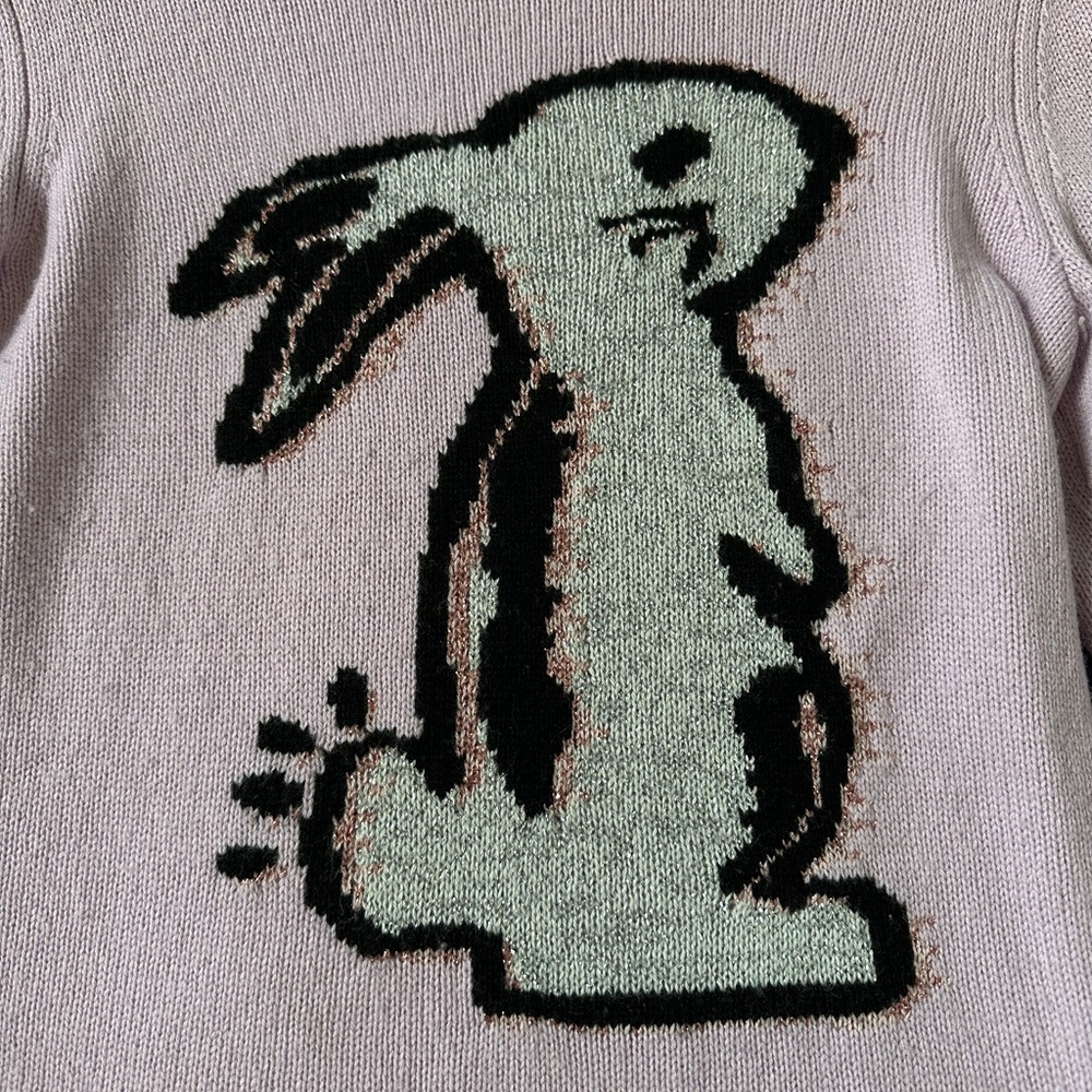 Coach by Selena Gomez, pink bunny sweater, Sz xs